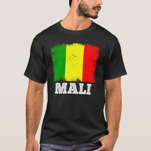 Vintage Flag Mali Country Retro Flag Malian T_Shirt