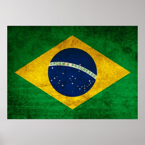 Vintage Flag of Brazil Poster