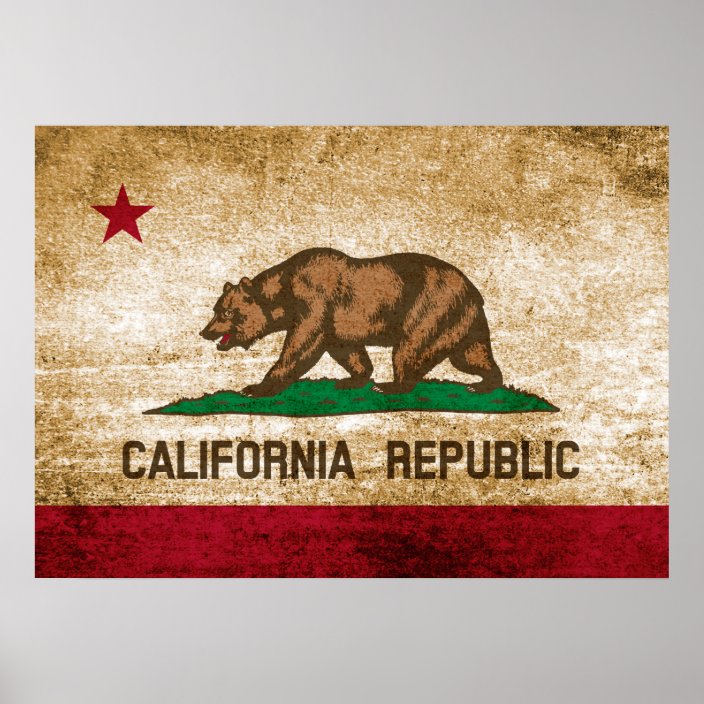 Vintage Flag of California Poster | Zazzle.com
