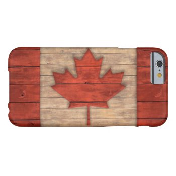 Vintage Flag Of Canada Distressed Wood Design Barely There Iphone 6 Case by clonecire at Zazzle