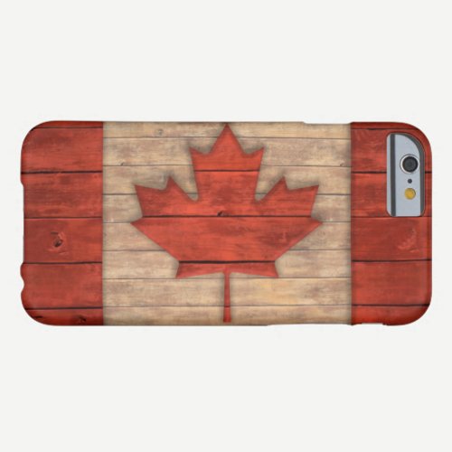 Vintage Flag of Canada Distressed Wood Design Barely There iPhone 6 Case