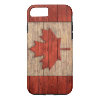 Vintage Flag Of Canada Distressed Wood Design Iphone 8/7 Case by clonecire at Zazzle