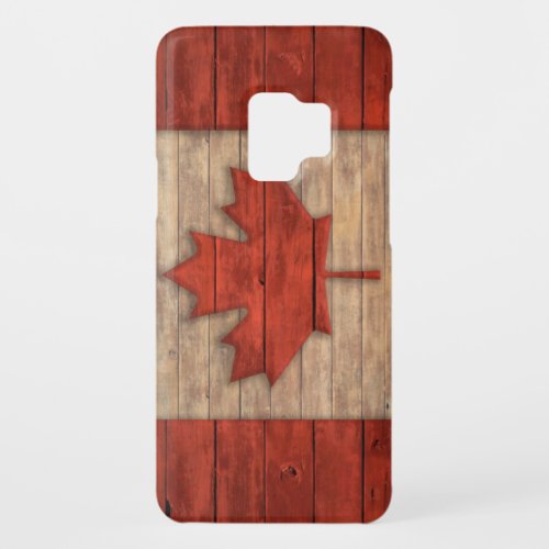 Vintage Flag of Canada Distressed Wood Design Case_Mate Samsung Galaxy S9 Case