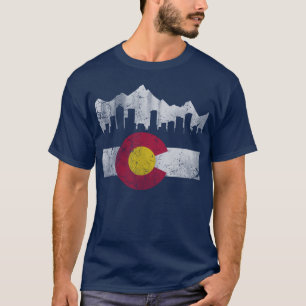 Vintage Flag of Colorado Skyline T-Shirt