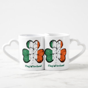 Vintage Flag of Ireland Shamrock – Celebrate St. P Coffee Mug Set