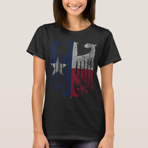 Vintage Flag of Texas German Eagle Heritage T_Shirt