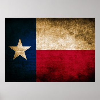 Vintage Flag Of Texas Poster by clonecire at Zazzle