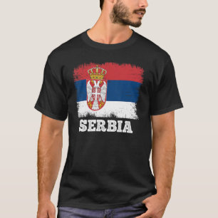 Vintage Flag Serbia Retro Flag Serbian T-Shirt