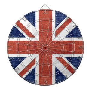 Vintage Flag United Kingdom 2 Dartboard With Darts