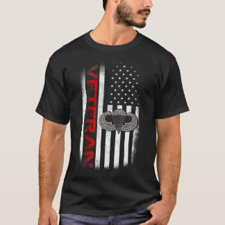 Vintage Flag Us Paratrooper Airborne Division Army T-Shirt