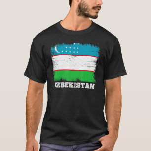 Vintage Flag Uzbekistan Country Retro Flag Uzbekis T-Shirt
