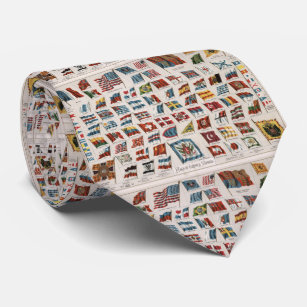 Vintage Flags of The World Illustration (1892) Neck Tie