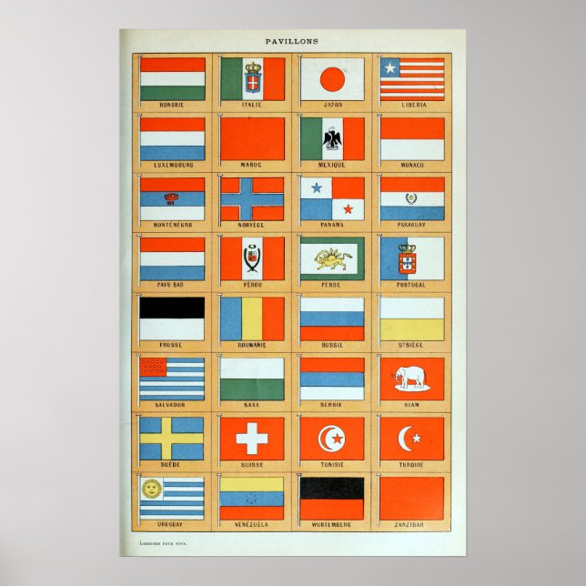 Vintage Flags of the World Poster (Front)
