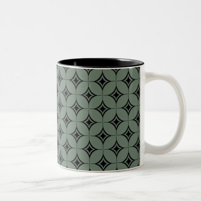 Vintage Flair Mug, Sage Two-Tone Coffee Mug (Right)