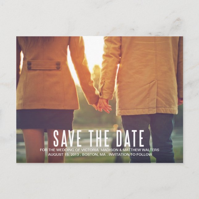 VINTAGE FLAIR | SAVE THE DATE ANNOUNCEMENT POSTCARD (Front)