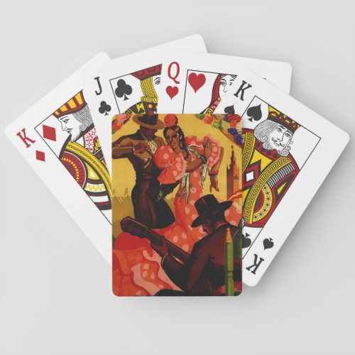 Vintage flamenco dancers Spanish Poker Cards