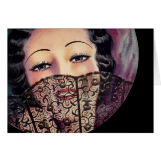Vintage Flamenco Lace Fan Beauty/Glamour Ad c1933 Cards