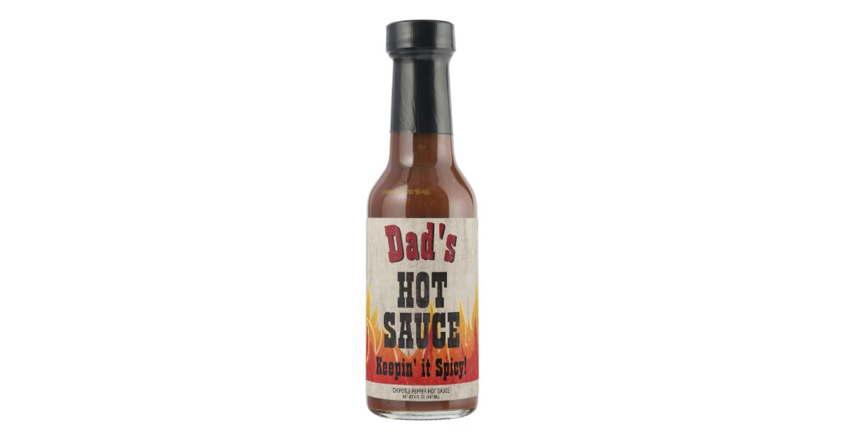Vintage Flames Personalized Dad Father's Day Hot Sauce | Zazzle