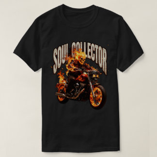 Vintage flaming motorcycle soul collector biker T-Shirt