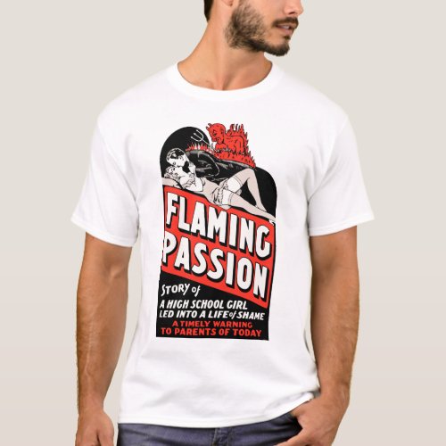 Vintage Flaming Passion Movie Poster T_Shirt
