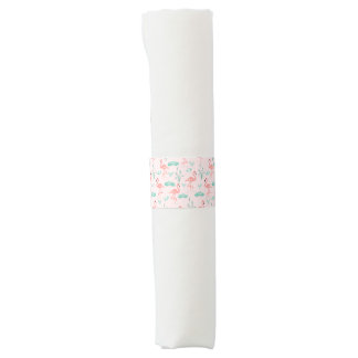 Vintage Flamingo and Water Lily Pattern Napkin Bands