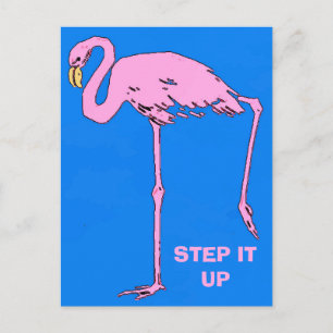 Vintage Flamingo, edit text Postcard