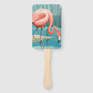 Vintage Flamingo Hand Fan