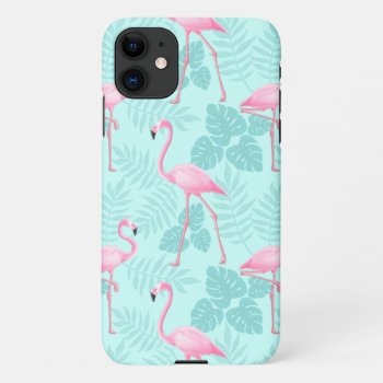 Vintage Flamingo Light Blue Iphone 11 Case by BailOutIsland at Zazzle