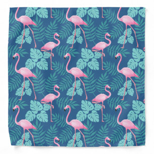Vintage Flamingo Navy Blue Bandana