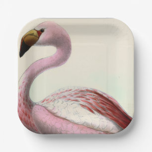 Vintage Flamingo Paper Plates