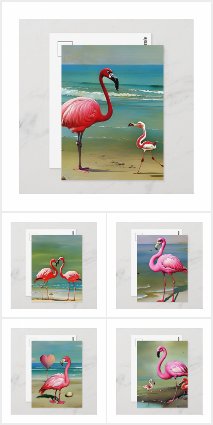 Vintage Flamingo, Postcrossing Postcards