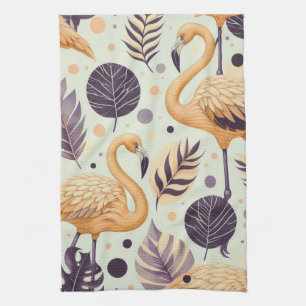 Vintage Flamingo Seamless Kitchen Towel
