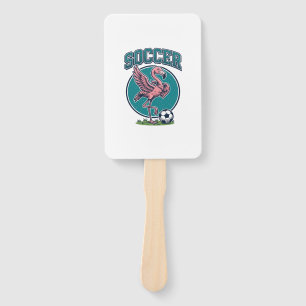 Vintage Flamingo Soccer Player Graphic Shirt_1 Hand Fan