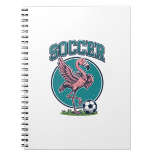 Vintage Flamingo Soccer Player Graphic Shirt_1 Notebook