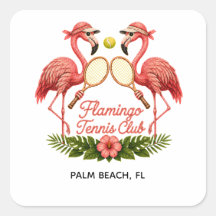 Vintage Flamingo Tennis Club Personalized