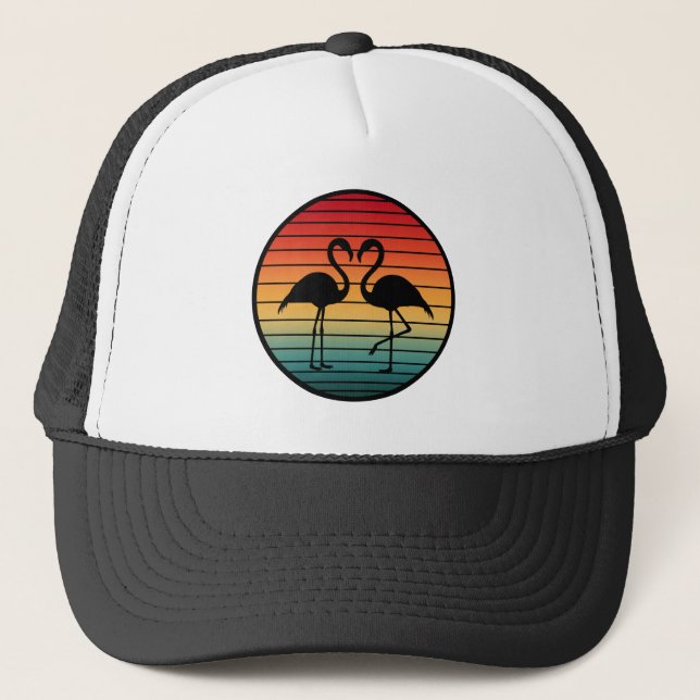 vintage flamingo trucker hat (Front)