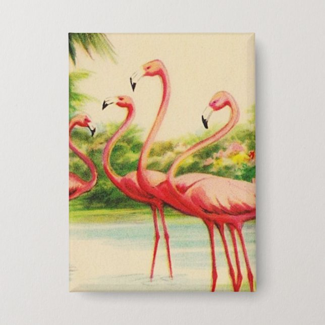 Vintage Flamingos Button (Front)