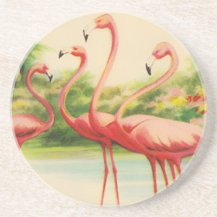 Vintage Flamingos Coaster
