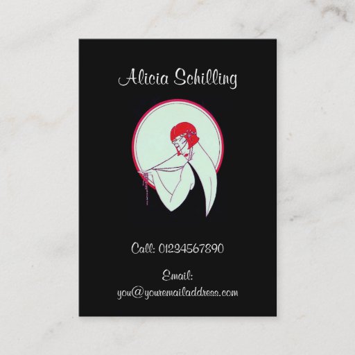 Customizable Vintage Flapper ~ Art Deco ~ Personal Business Card