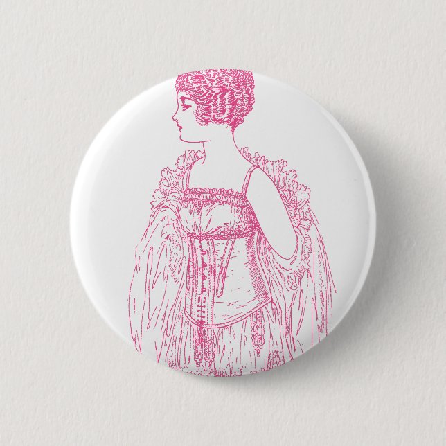 Vintage Flapper Corset Pink Button (Front)