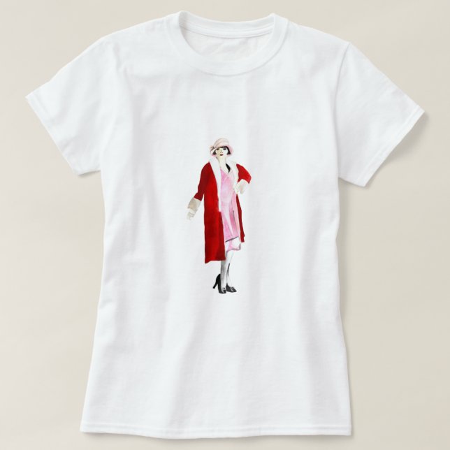 VIntage flapper girl art T-Shirt (Design Front)
