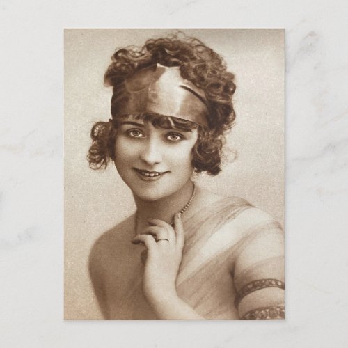  Vintage flapper girl French photo Postcard