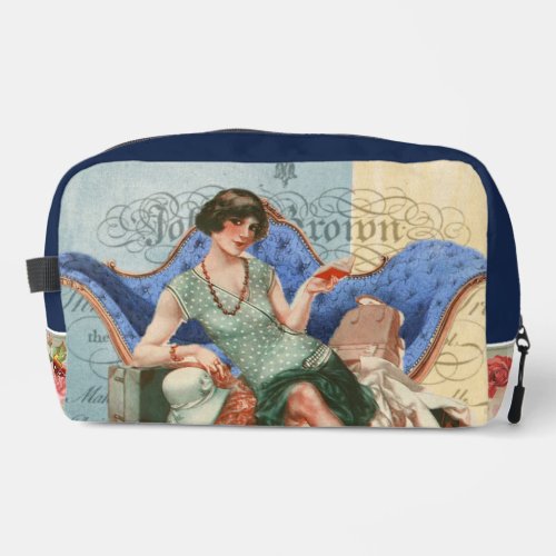 Vintage Flapper Girl in 1920s Paris Dopp Kit