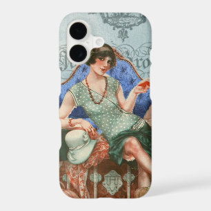 Vintage Flapper Girl in Paris Art iPhone 17 Case