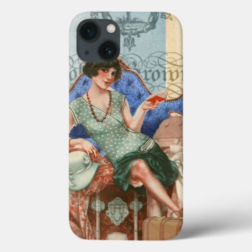 Vintage Flapper Girl in Paris Art iPhone 13 Case