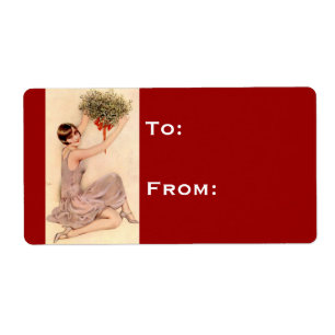 Vintage Flapper Holiday Gift Tag