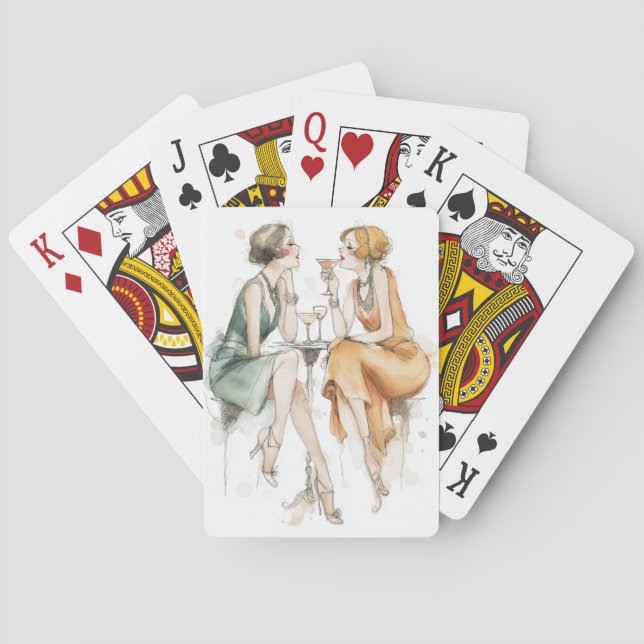 Vintage Flapper Ladies Poker Cards (Back)