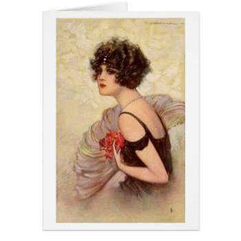 Vintage Flapper With Dark Curls  by AsTimeGoesBy at Zazzle