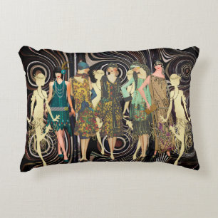 Vintage Flappers Dancing Accent Pillow