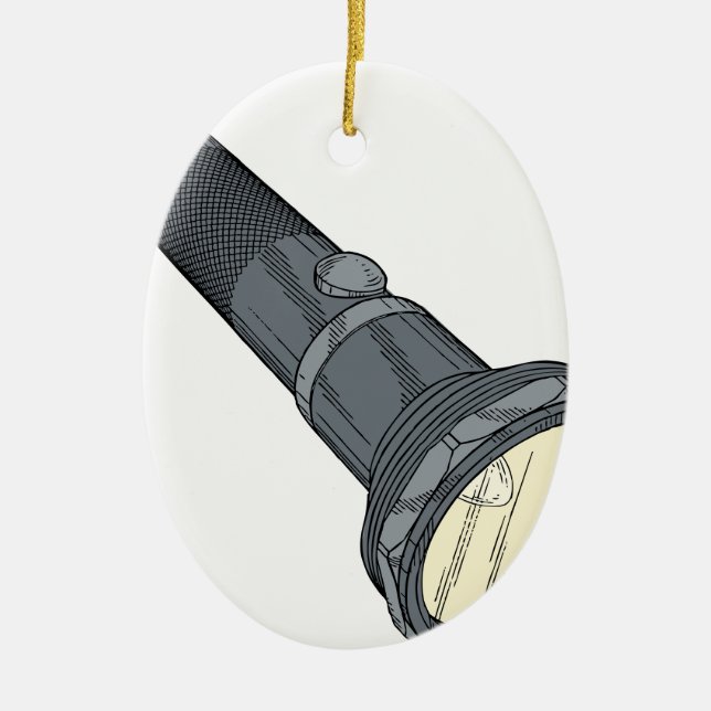 Vintage Flashlight Ceramic Ornament (Front)